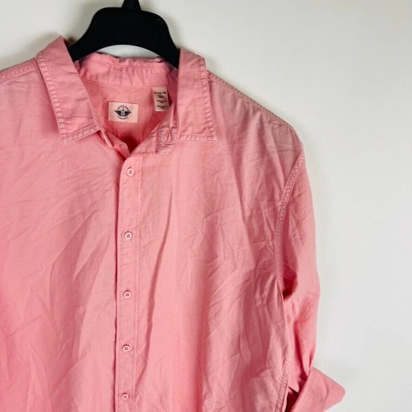New Dockers Mens Sz XL Cotton Button Up Shirt Long Sleeve Pink NWT - Picture 4 of 9